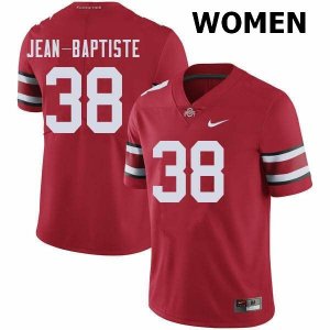 NCAA Ohio State Buckeyes Women's #38 Javontae Jean-Baptiste Red Nike Football College Jersey LBL1645VC